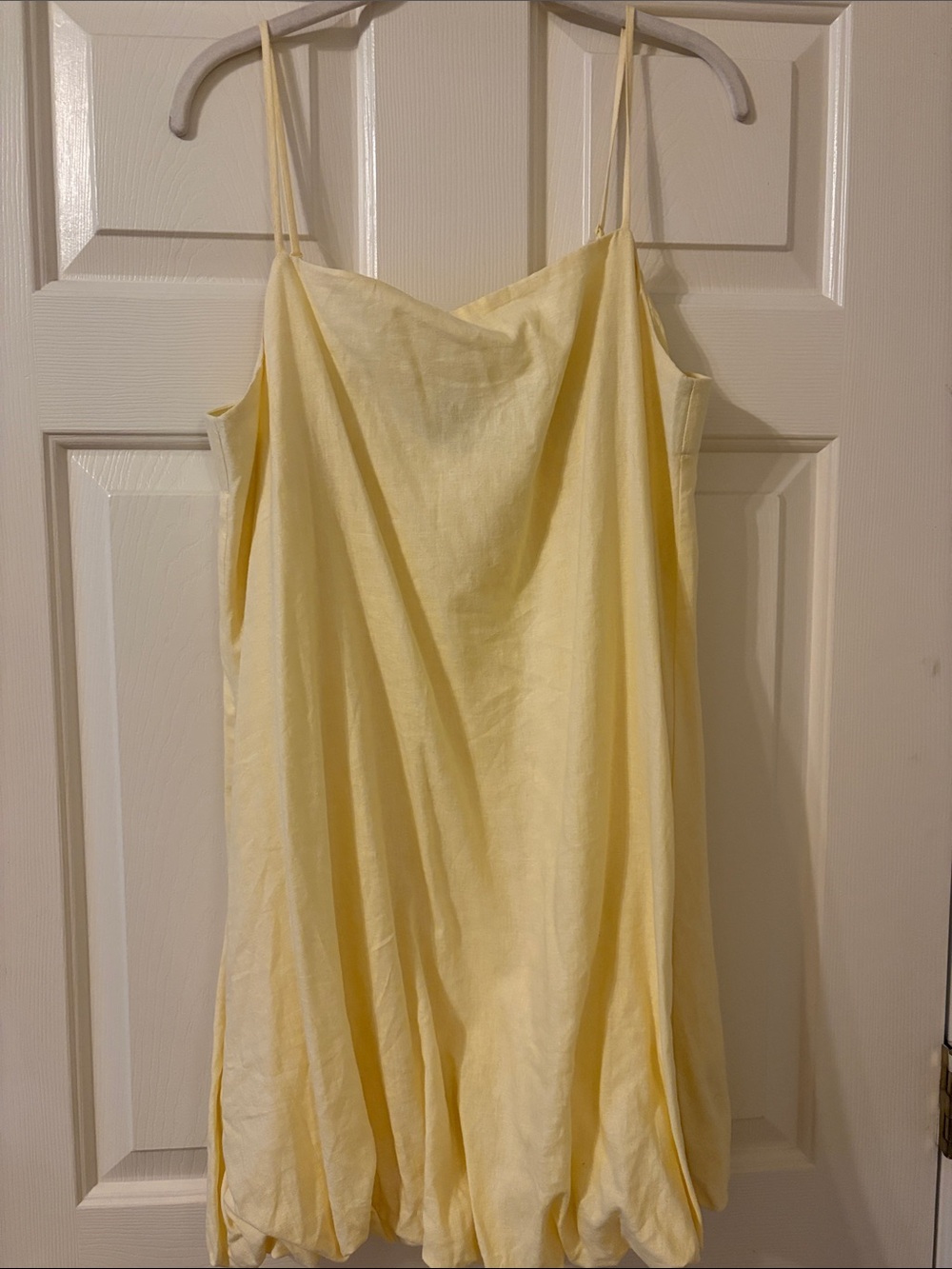 GAP Light Yellow Spaghetti-Strap Mini bubble hem Dress